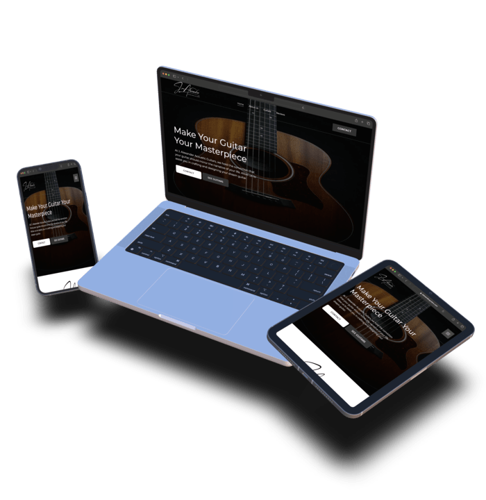 a mockup of a website on computer desktop and phone