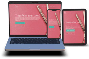 rahair designs website mockup